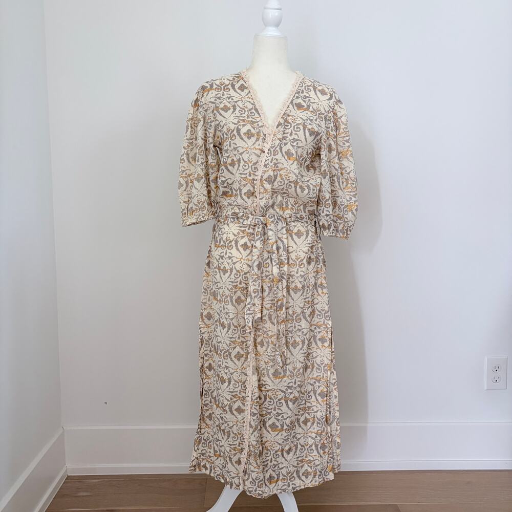 Z&L Europe Bohemian Style Cotton Kaftan Maxi Wrap Dress Medium/Large